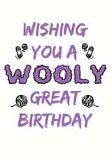 knitting crochet Birthday Card 9147 created by Savage Scribbles