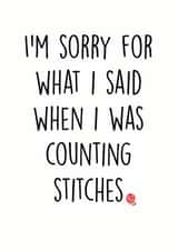 crochet knitting Sorry Card 9148 created by Savage Scribbles