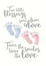 twins baby New Baby Card 8874 created by Duckduckle Design