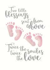 baby twins New Baby Card 8876 created by Duckduckle Design