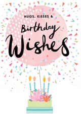 Classic Birthday Card - Hugs And Kisses - Cake - Balloon created by Louise Tiler