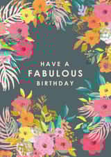 Pretty Birthday Card - Fabulous - Flowers - Pink created by Louise Tiler