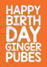 Ginger Pubes Birthday Card 8519 created by Thirty Mussels