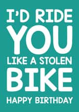 bike cyclist Birthday Card 8520 created by Thirty Mussels