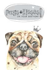 pug dog Birthday Card 8289 created by Dotty Dog Art