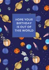 Funny Space Birthday Card created by Becka Griffin
