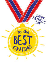 Cute Fathers Day Card - Grandad - Medal - Happy Fathers Day To The Best Grandad created by Ivorymint cards
