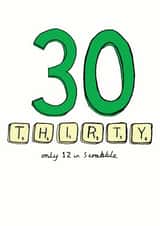 30th 30 Birthday Card 7025 created by A Ray of Sunshine Cards