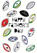 rugby father Father's Day Card 7027 created by A Ray of Sunshine Cards