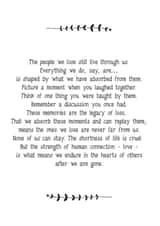 The people we lose live through us sympathy card created by Joanna Miller