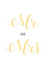Mr and Mrs - simple golden typography card created by Russet and Gray