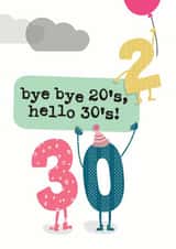 30 thirty Birthday Card 5942 created by Mrs Best Paper Co.