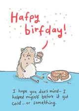 cake hamster Birthday Card 2921 created by Sarah Ray
