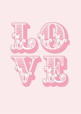 Love - Retro font card - Wedding and Engagement created by Percy & Pearl