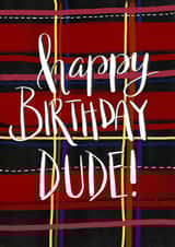 dude tartan Birthday Card 4252 created by Claire Lefevre