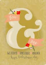 Traditional Valentines Day Card - You And Me Weirdos Together Forever created by Claire Lefevre