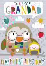 Cute Fathers Day Card - Grandad - Owls - To A Special Grandad Happy Father's Day created by Laura Darrington Design Ltd.