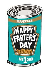 Funny Mansize Beans Fathers Day Card - Dad - Heinz - Happy Farter's Day No 1 Dad created by Cardinky