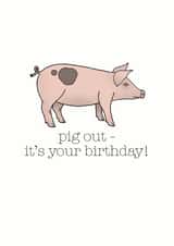 Funny Pig Birthday Card created by Becka Griffin