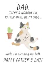 Cat nobody I'd rather have by my side Dad Father's Day card created by Chelsey Adams
