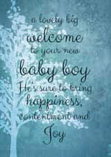 birth boy New Baby Card 9584 created by RS Graphics