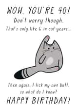 40th 40 Birthday Card 9777 created by Miümi Cat