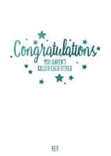 Funny Typography Anniversary Card - Stars - Congratulations You Haven't Killed Each Other created by Ruby Wren Designs
