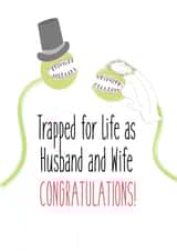 Trapped for life - Funny wedding day card - Venus fly trap inspired created by Pack a Punch Designs