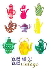 vintage teapot birthday card created by Jitna Bhagani