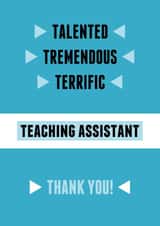 Teaching Assistant Thank You Card created by Flaming Imp