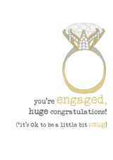 You're engaged, huge congratulations! - funny engagement card created by Dandelion Stationery
