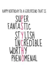 GIRLFRIEND BIRTHDAY Birthday Card 9046 created by Pack a Punch Designs