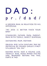 Dad Definition Birthday Card 10532 created by Newton and the Apple