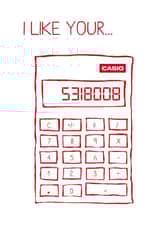 Cheeky Love Calculator Anniversary Card / Valentines Day Card - I Like Your Boobies created by Newton and the Apple