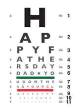 Eye Chart Father's Day Card 32878 created by Newton and the Apple