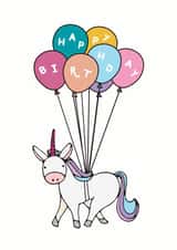 unicorn girl Birthday Card 10735 created by Amanda