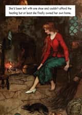 Funny Vintage New Home Card - Feminism - Couldn't Afford Heating But At Least She Finally Owned Her Own Home created by Pack a Punch Designs