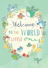 Welcome to the World Little One New Baby Birds and Flowers card created by Kate Chesterton