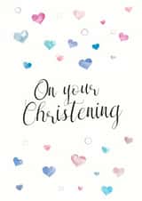 Hearts heart Christening Card 10230 created by Uniquely Yours