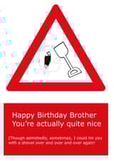 Funny brother birthday card, funny greeting cards,funny annoying brother greeting cards,brother card, You're actually quite nice.. brother brother Card 33131 created by Rebecca McNamara