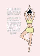 Tom Hardy yoga birthday card created by Tess Cards