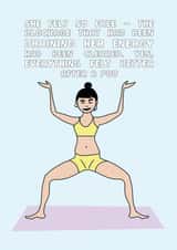 Funny yoga birthday card created by Tess Cards
