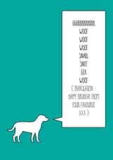 Favourite dog birthday card created by Adam Regester