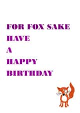 fox sake Birthday Card 32270 created by Designer Poems