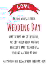 Vending machine humor - wedding card created by Flamingo Lingo by Jenny