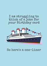 Joke Ship Birthday Card 2630 created by Doodle Dot Design Co