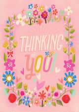 floral lettering Thinking of you Card 1767 created by Jill Howarth