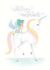 Mermaid Unicorn Just because Card 10982 created by Sandpaper Kisses