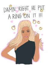 Beyoncé ring engagement card created by Kasia Cards