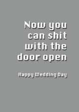 Rude - wedding day card - grey created by Potty Mouth